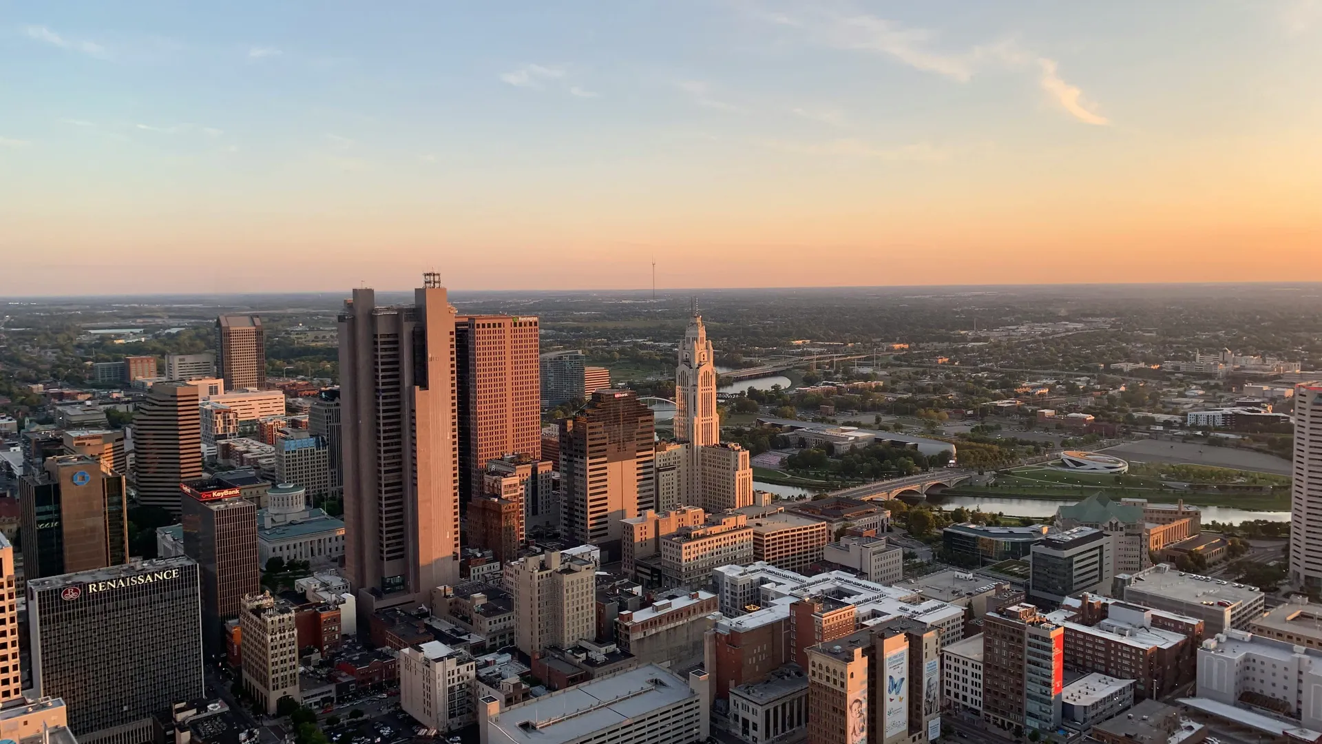 Scioto Mile and downtown Columbus