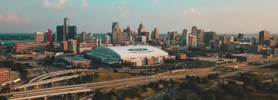 Detroit skyline and riverfront