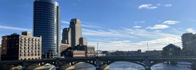 Grand Rapids skyline along the river