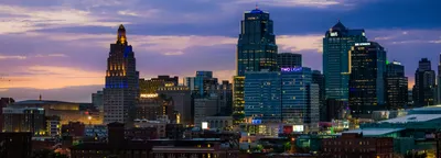 Kansas City skyline at dusk