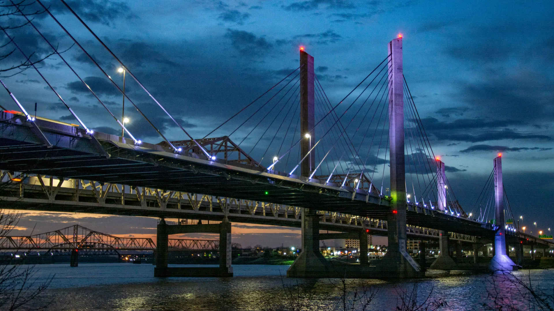 Downtown Louisville at twilight