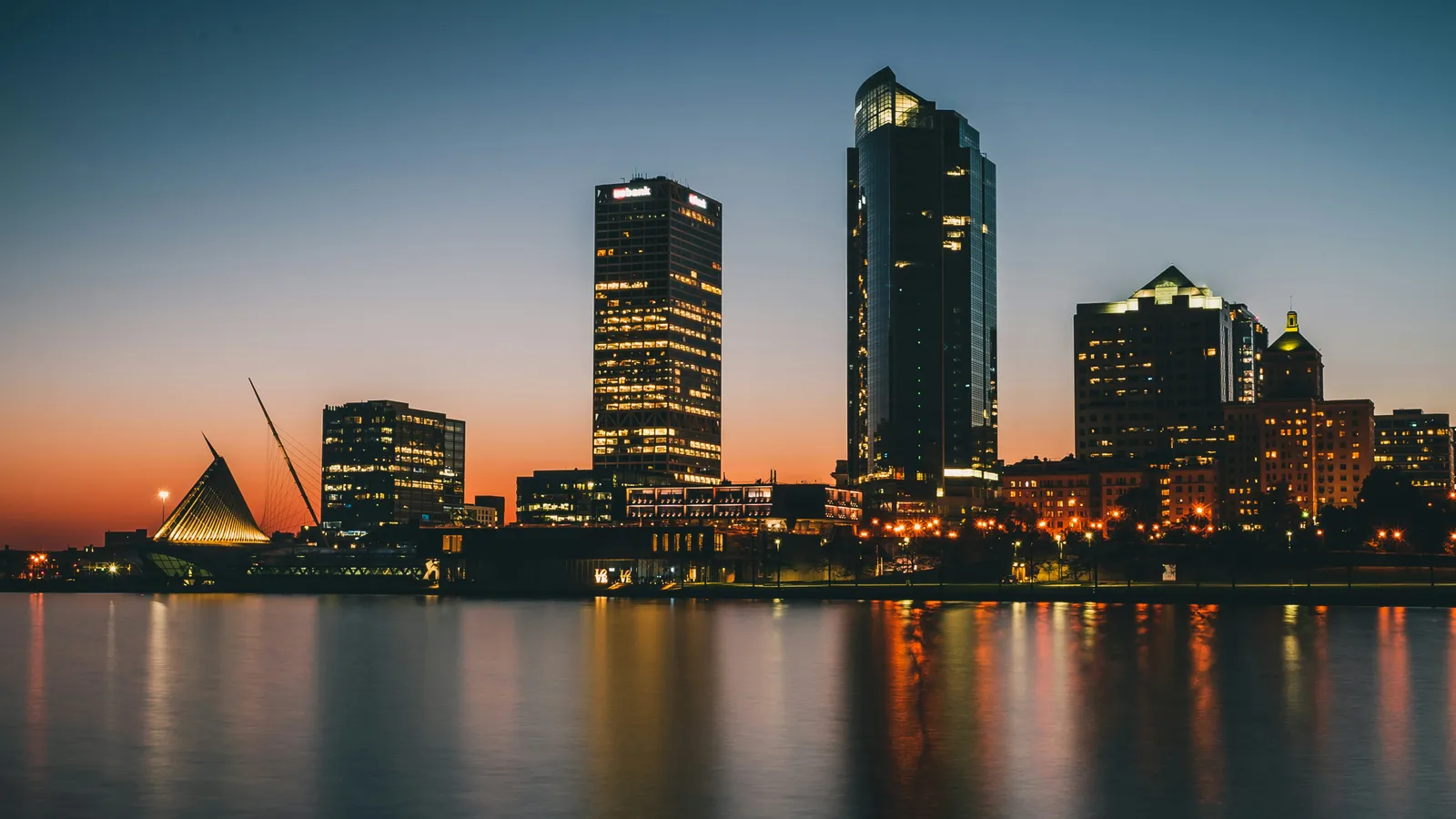 Milwaukee skyline on Lake Michigan