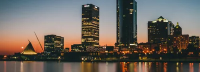 Milwaukee skyline on Lake Michigan