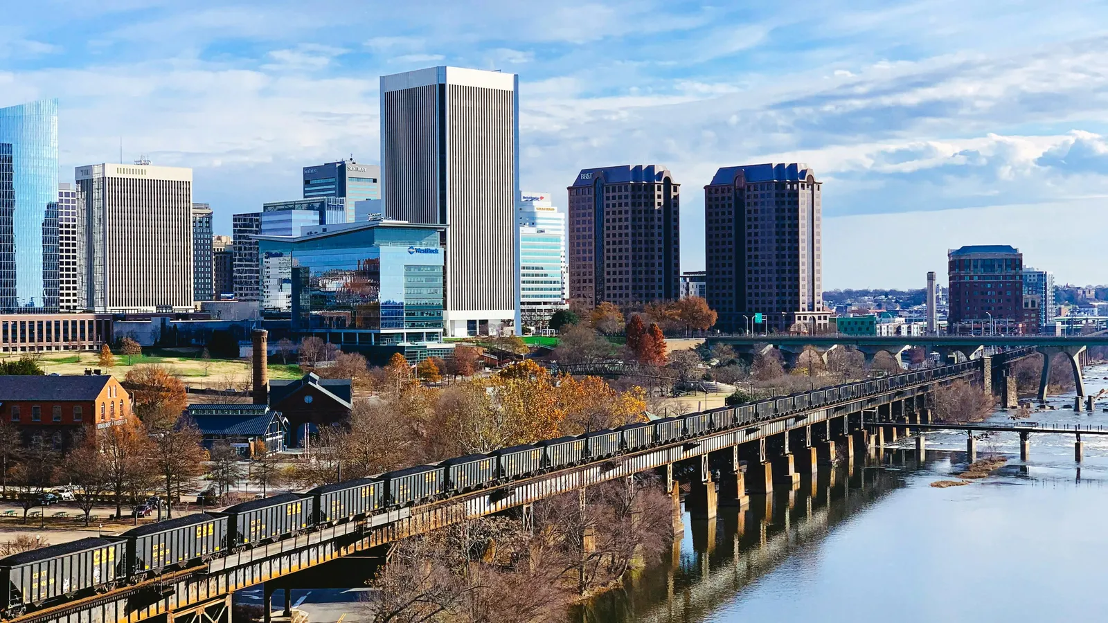 Richmond skyline above the James River