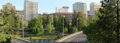 Spokane skyline and riverfront