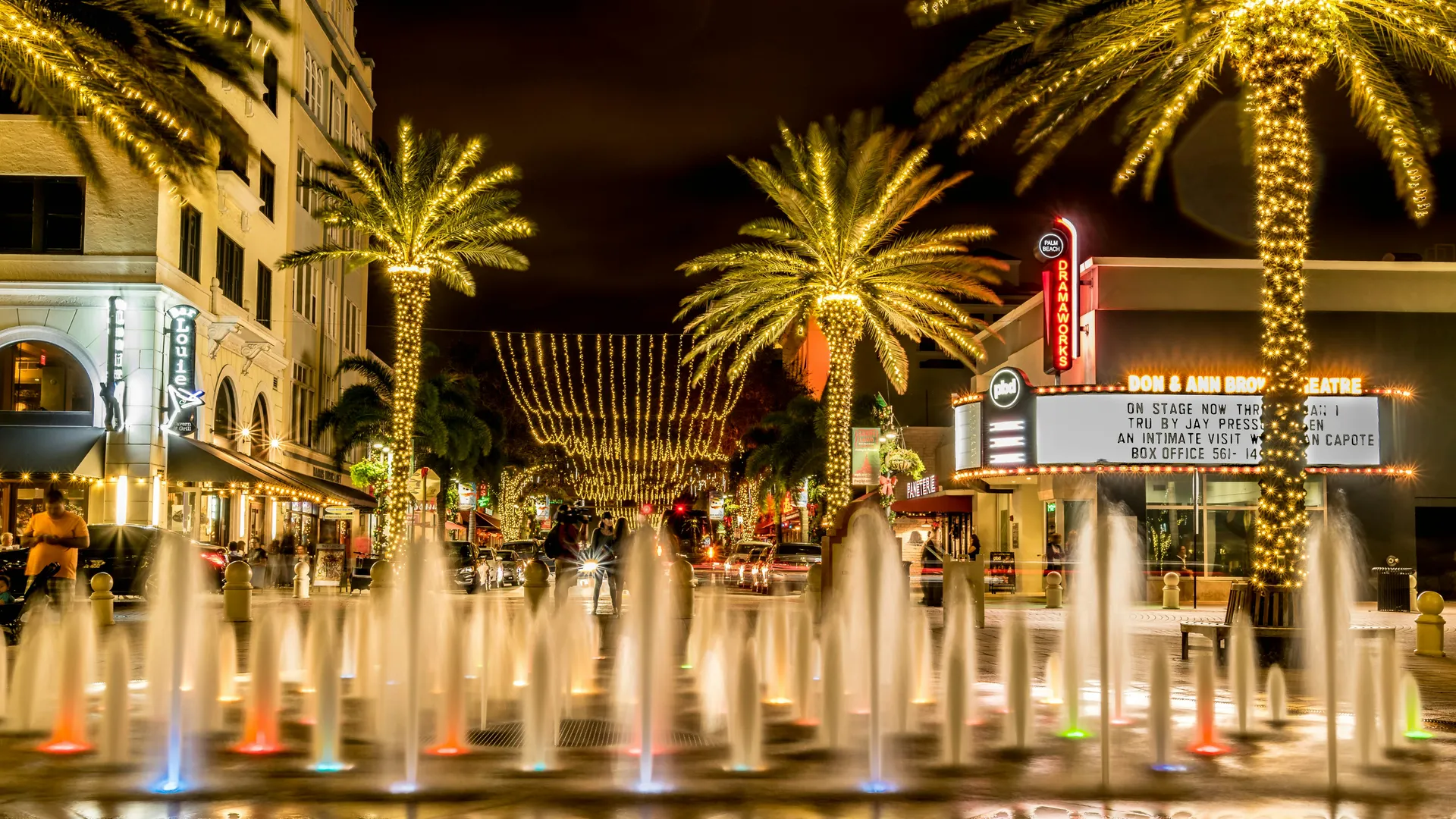 Palm-lined downtown West Palm Beach